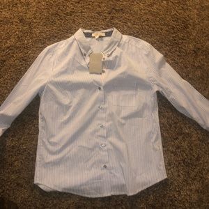 Blue striped Anthropologie shirt